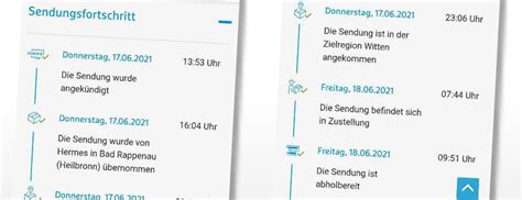 die abwicklung wird neu verplant hermes|hermes sendung status.